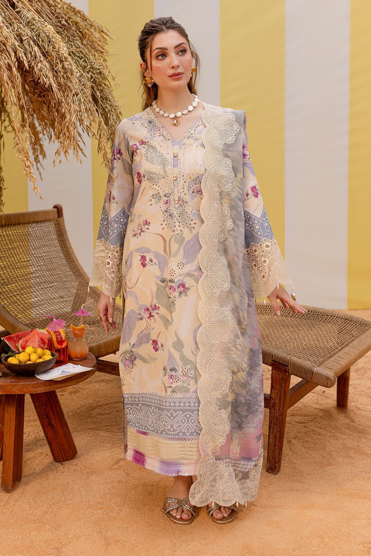 Nureh | Gardenia Lawn 25 | NSG-177 by Maria Faisal - Registered Vendor of : Nureh - type : Ladies Clothes - 100% original wedding dresses