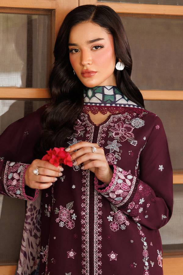 Farasha | Summer Weaves Embroidered Lawn | Burgandy Rush by Maria Faisal - Registered Vendor of : Farasha - type : Ladies Clothes - 100% original wedding dresses