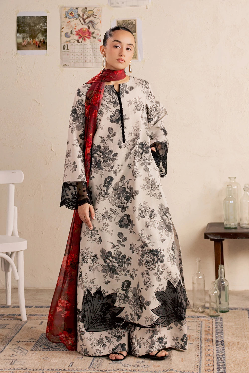 Vanya | Post Crds of July | SM-028 - Luxury Dress - available at Maria Faisal in UK and USA.