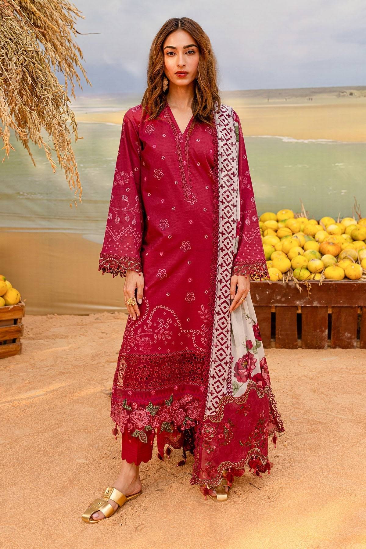 Nureh | Gardenia Lawn 25 | NSG-181 by Maria Faisal - Registered Vendor of : Nureh - type : Ladies Clothes - 100% original wedding dresses