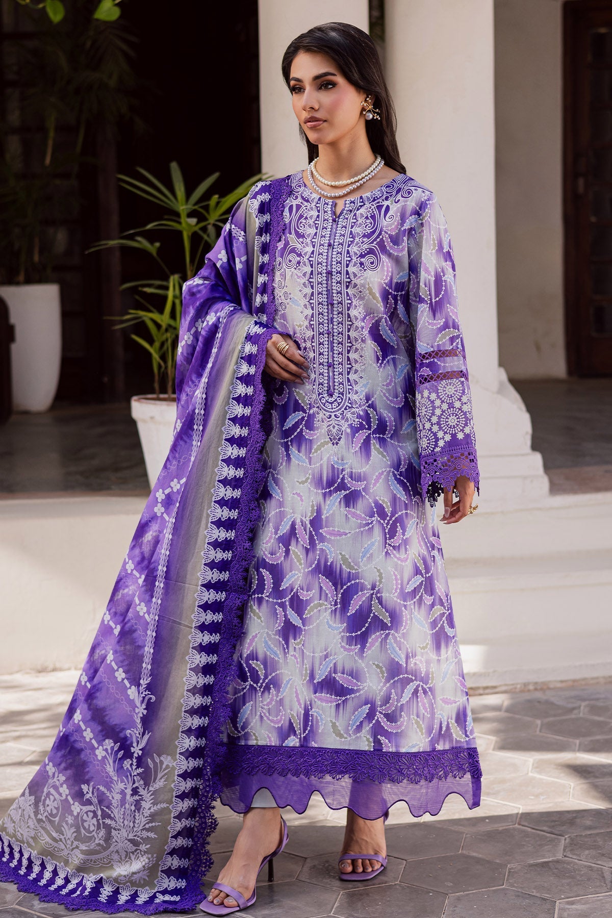 Nureh | Rania Prints | NR-05 - Casual Dress - available at Maria Faisal in UK and USA.