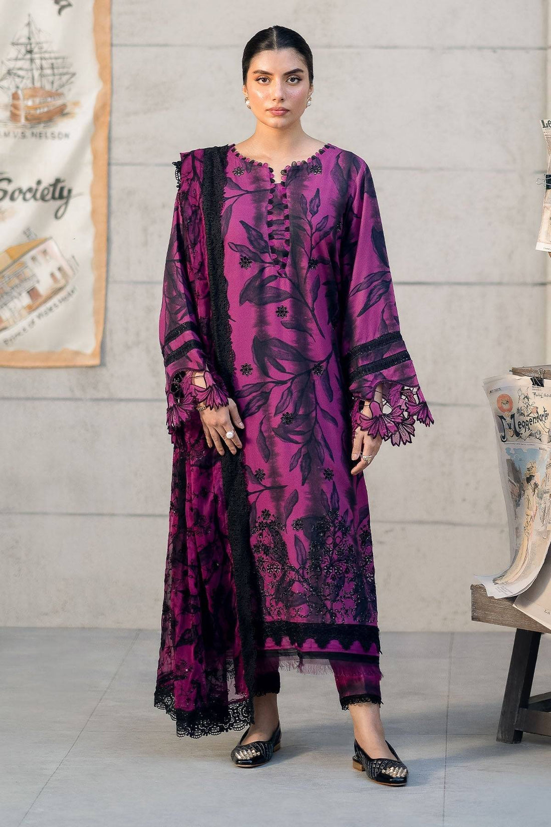 Nureh | Glam Girl Lawn | GL-23 by Maria Faisal - Registered Vendor of : Nureh - type : Ladies Clothes - 100% original wedding dresses