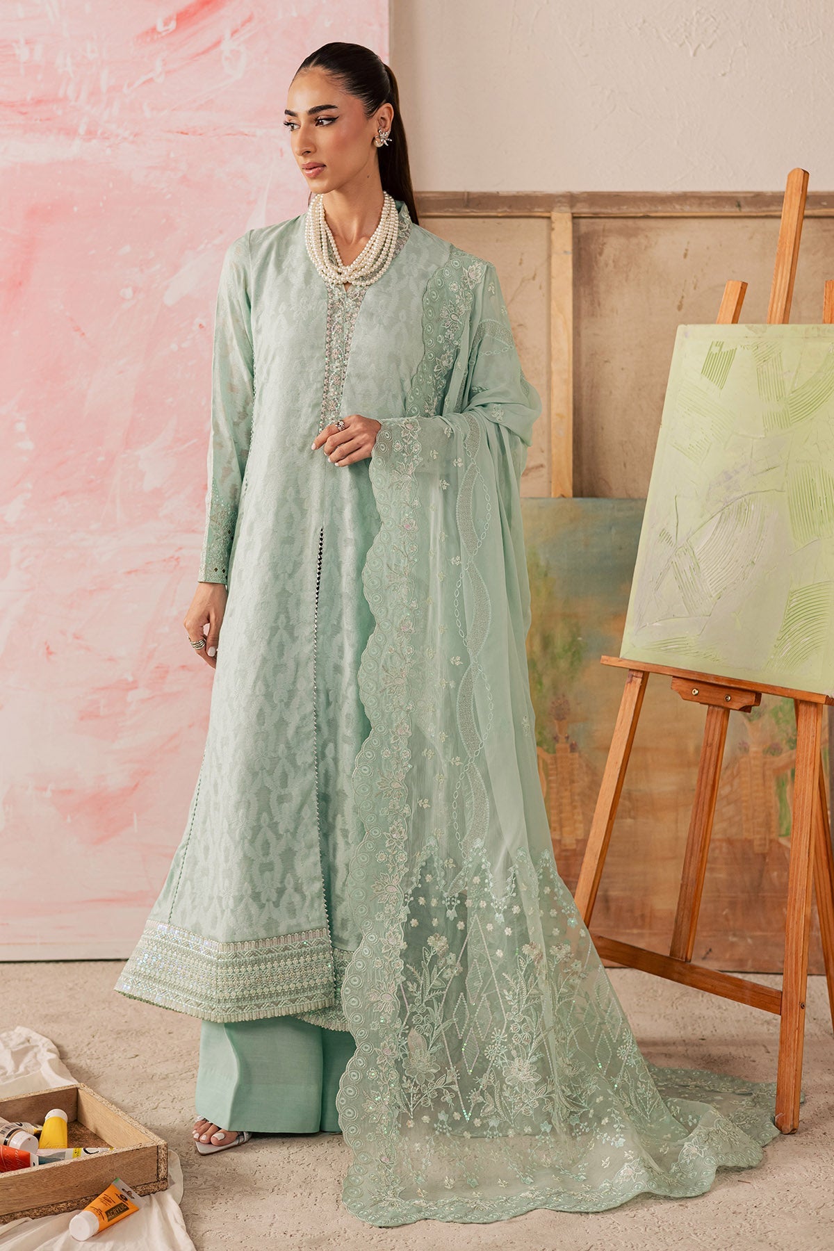 Nureh | Shades of Summer | NP-753 - Luxury Dress - available at Maria Faisal in UK and USA.