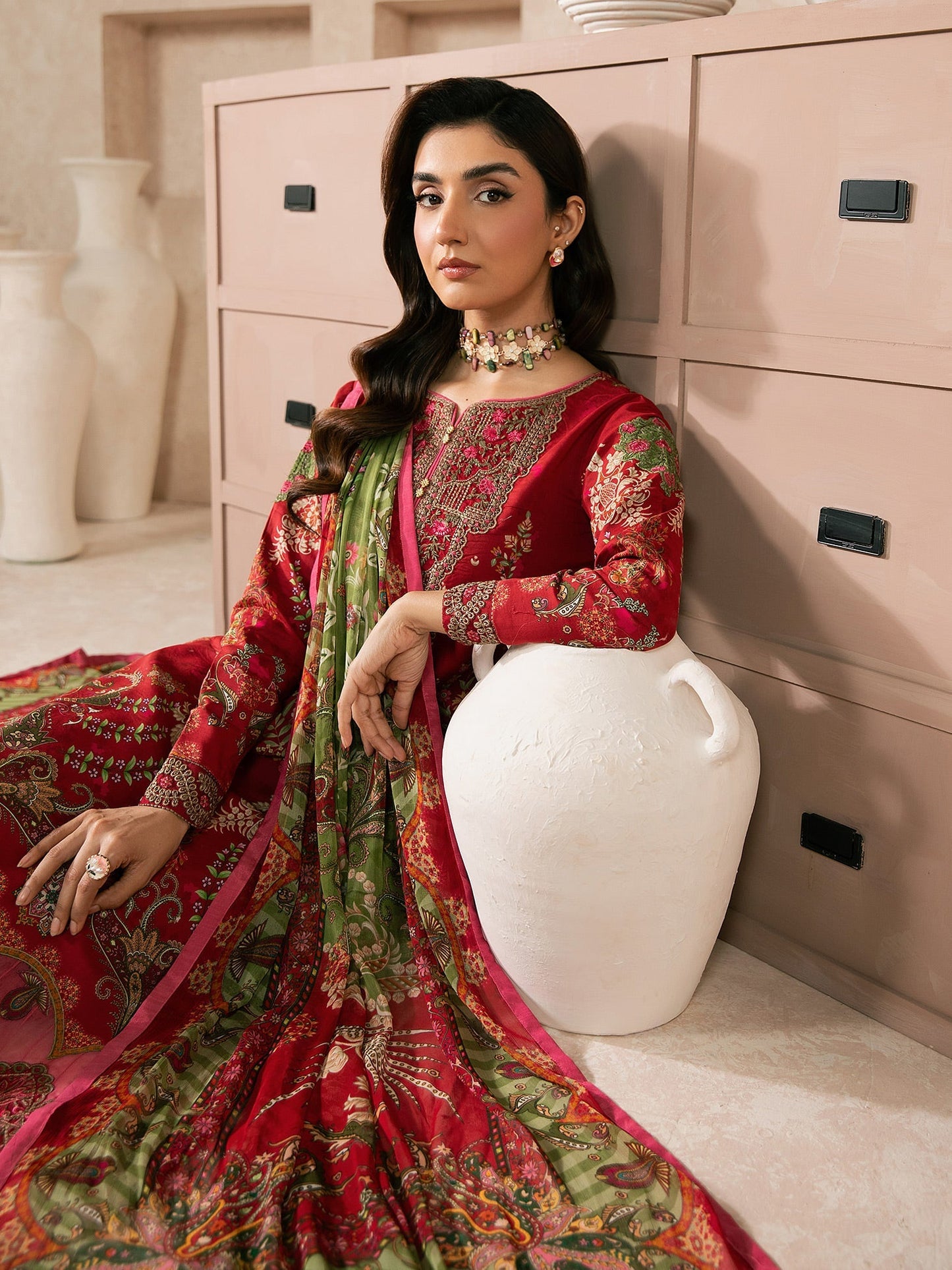 Gulaal | Syra Lawn 26 | Nael D - 1 - Luxury Dress - available at Maria Faisal in UK and USA.