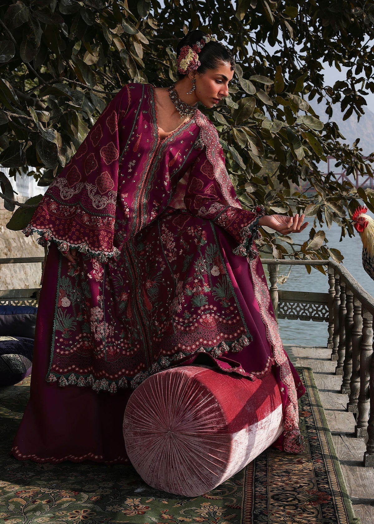 Hussain Rehar | Kalabagh Luxury Lawn 26 | Anjas - Luxury Dress - available at Maria Faisal in UK and USA.