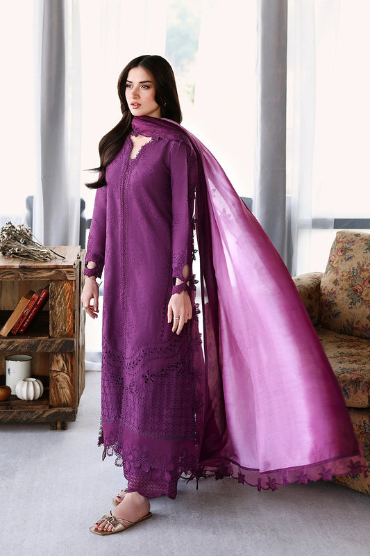Azure | Luxury Lawn 26 | Mulberry - Dress - available at Maria Faisal in UK and USA.