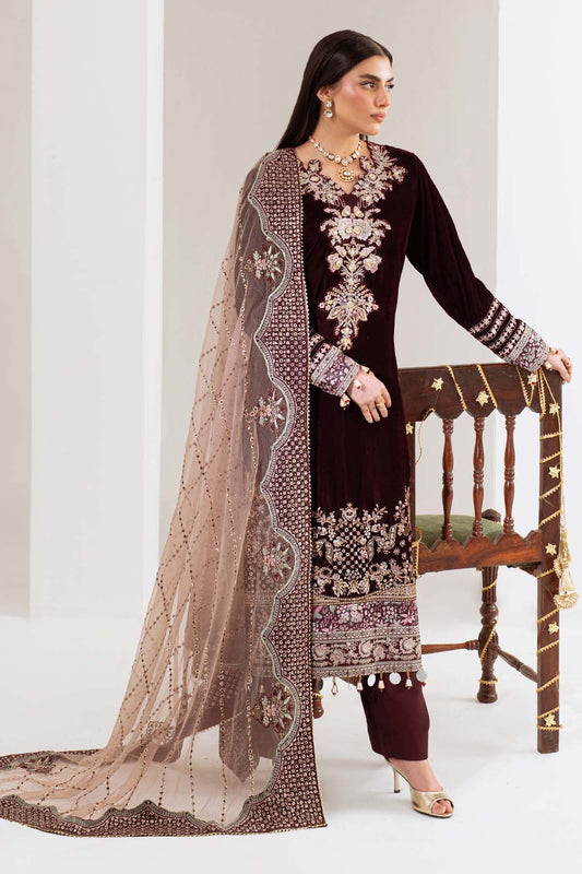 Nureh | Maya Velvet | NW-110 - Formal Dress - available at Maria Faisal in UK and USA.