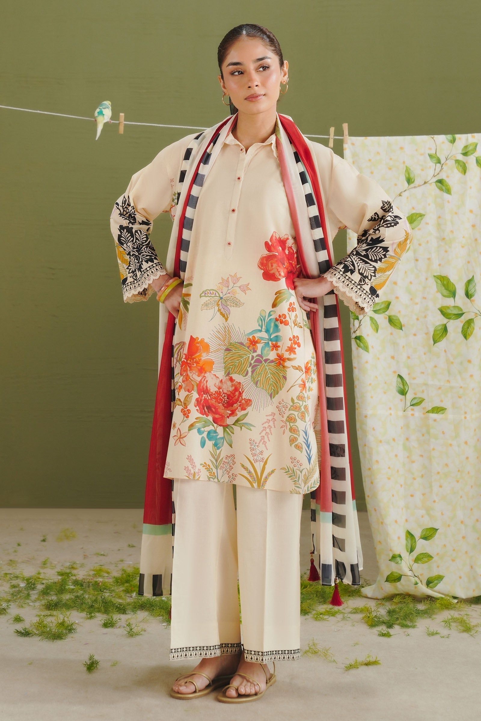 Zara Shahjahan | Coco Prints 26 | Vera-3A - Casual Dress - available at Maria Faisal in UK and USA.