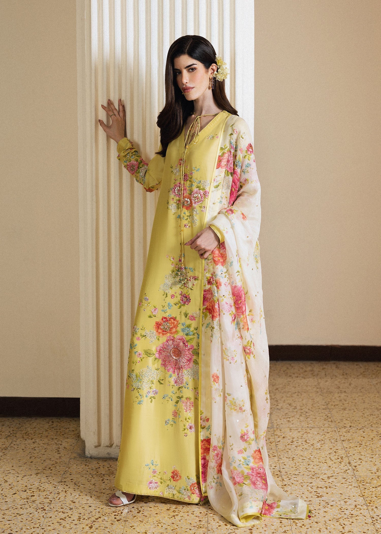 Hussain Rehar | Luxury Pret 26 | Rose Aura - Luxury Dress - available at Maria Faisal in UK and USA.