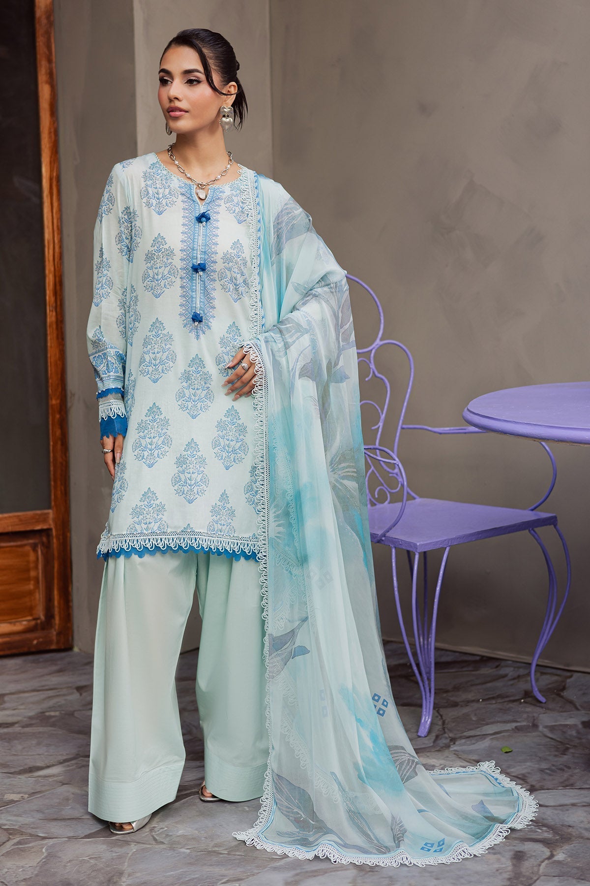 Nureh | Signature Prints 26 | SP-158 - Luxury Dress - available at Maria Faisal in UK and USA.