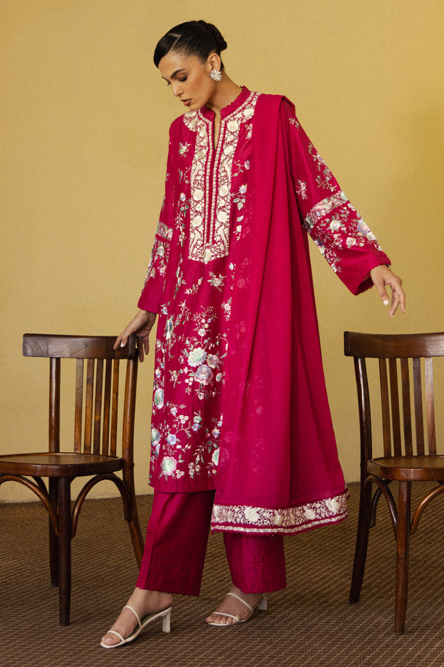 Zara Shahjahan | Pret 26 | Surmai - Luxury Dress - available at Maria Faisal in UK and USA.