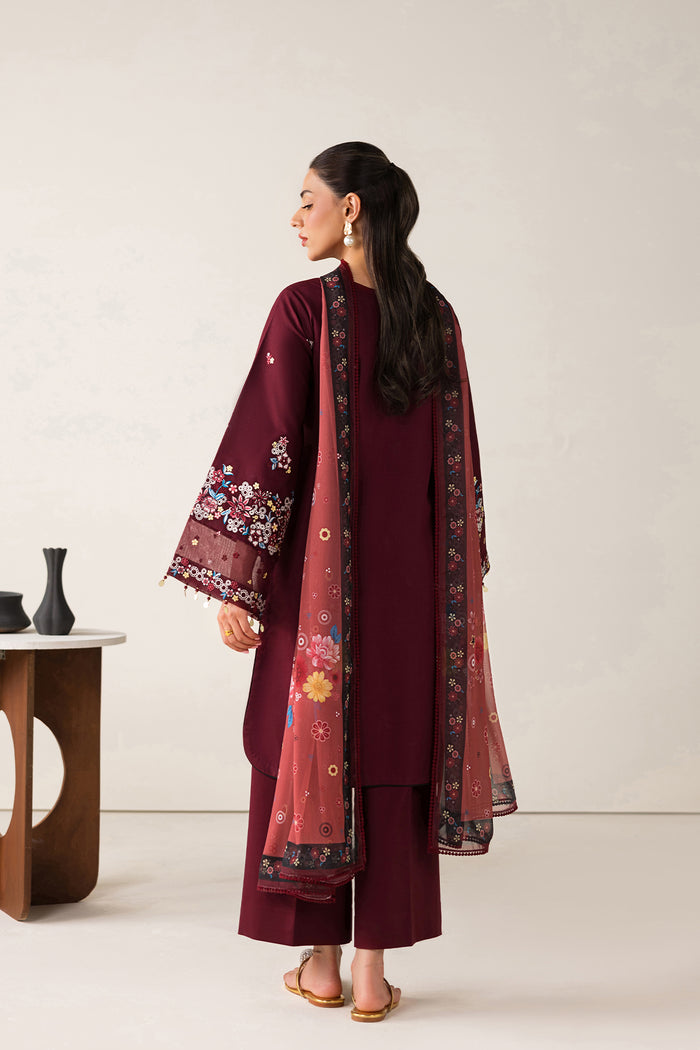 Farasha | Summer Melody 26 | Maroon Muse - Casual Dress - available at Maria Faisal in UK and USA.