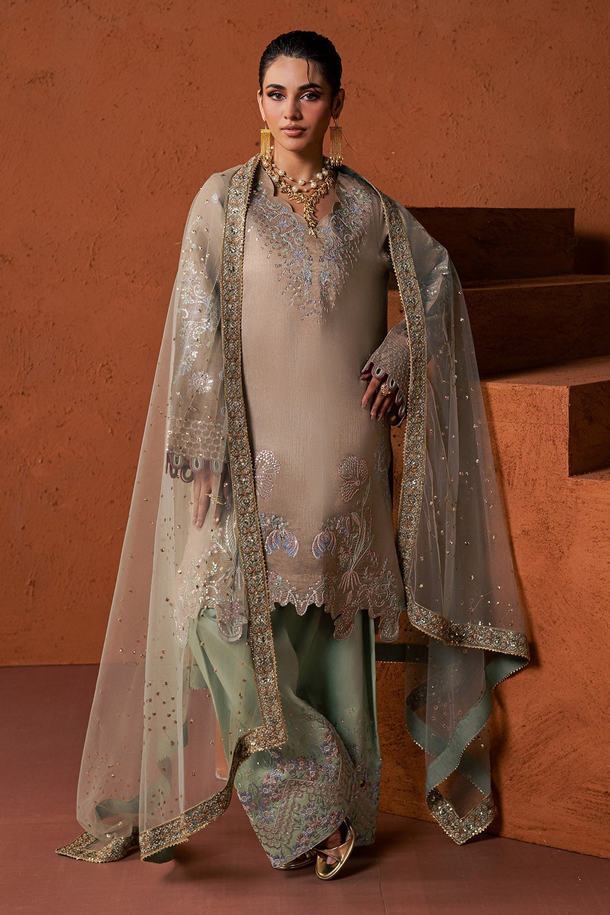 Nureh | Fancy Formal 26 | NP-826 - Formal Dress - available at Maria Faisal in UK and USA.