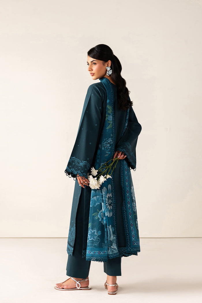 Farasha | Summer Melody 26 | Midnight Teal - Casual Dress - available at Maria Faisal in UK and USA.