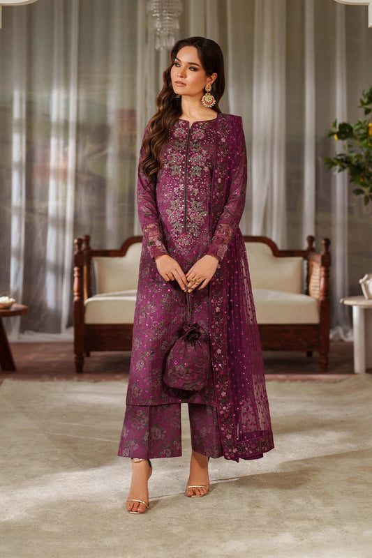 Iznik | Printed Formals | UE-538 - Formal Dress - available at Maria Faisal in UK and USA.