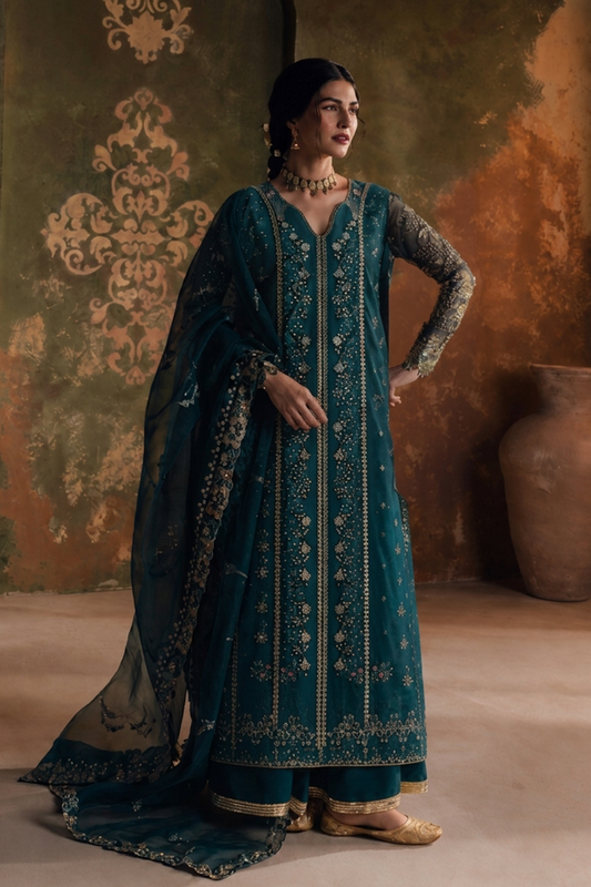 Zarposh | Jahan Ara Formals | GULEEN - Formal Dress - available at Maria Faisal in UK and USA.