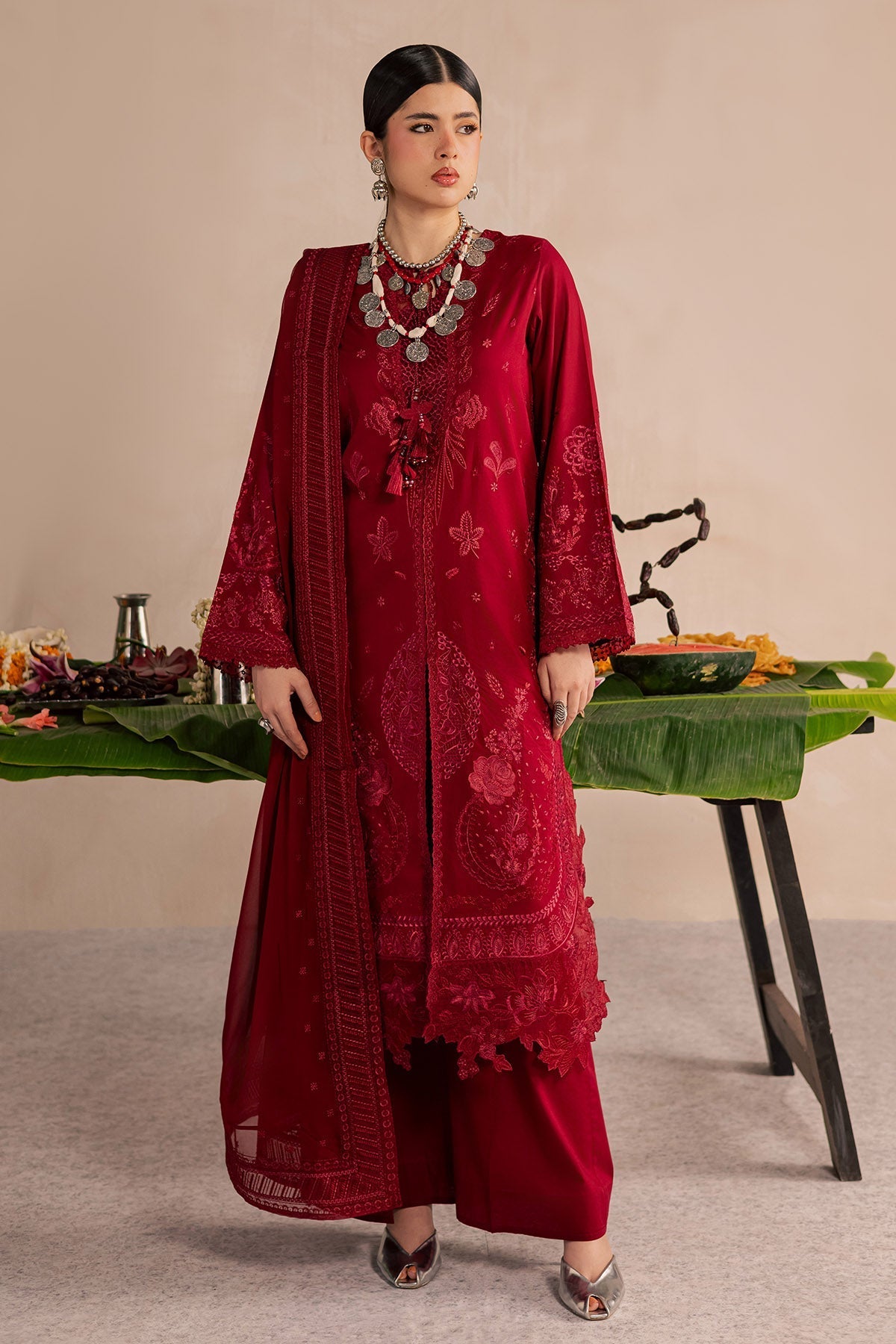 Nureh | Shades of Summer | NP-789 - Luxury Dress - available at Maria Faisal in UK and USA.