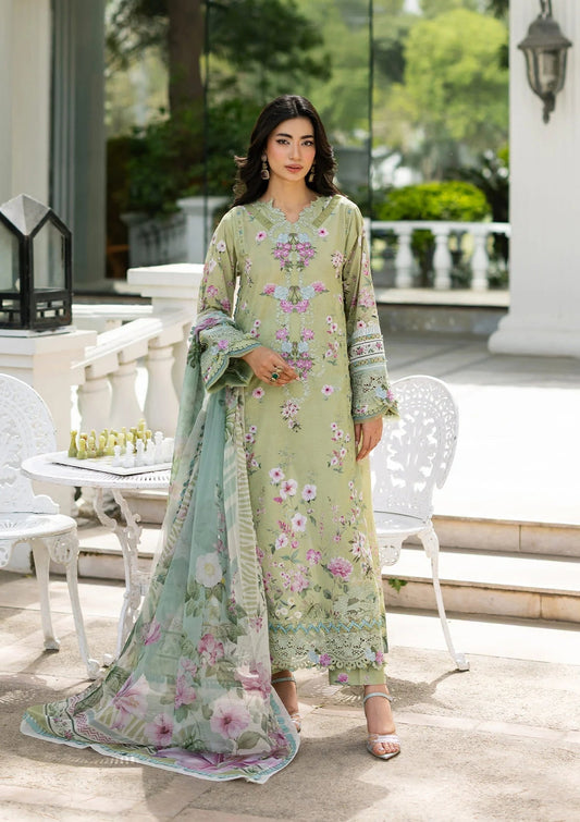 Elaf Premium | Signature Embroidered Lawn with Chiffon Collection 26 | ESG-6A JADE - Luxury Dress - available at Maria Faisal in UK and USA.