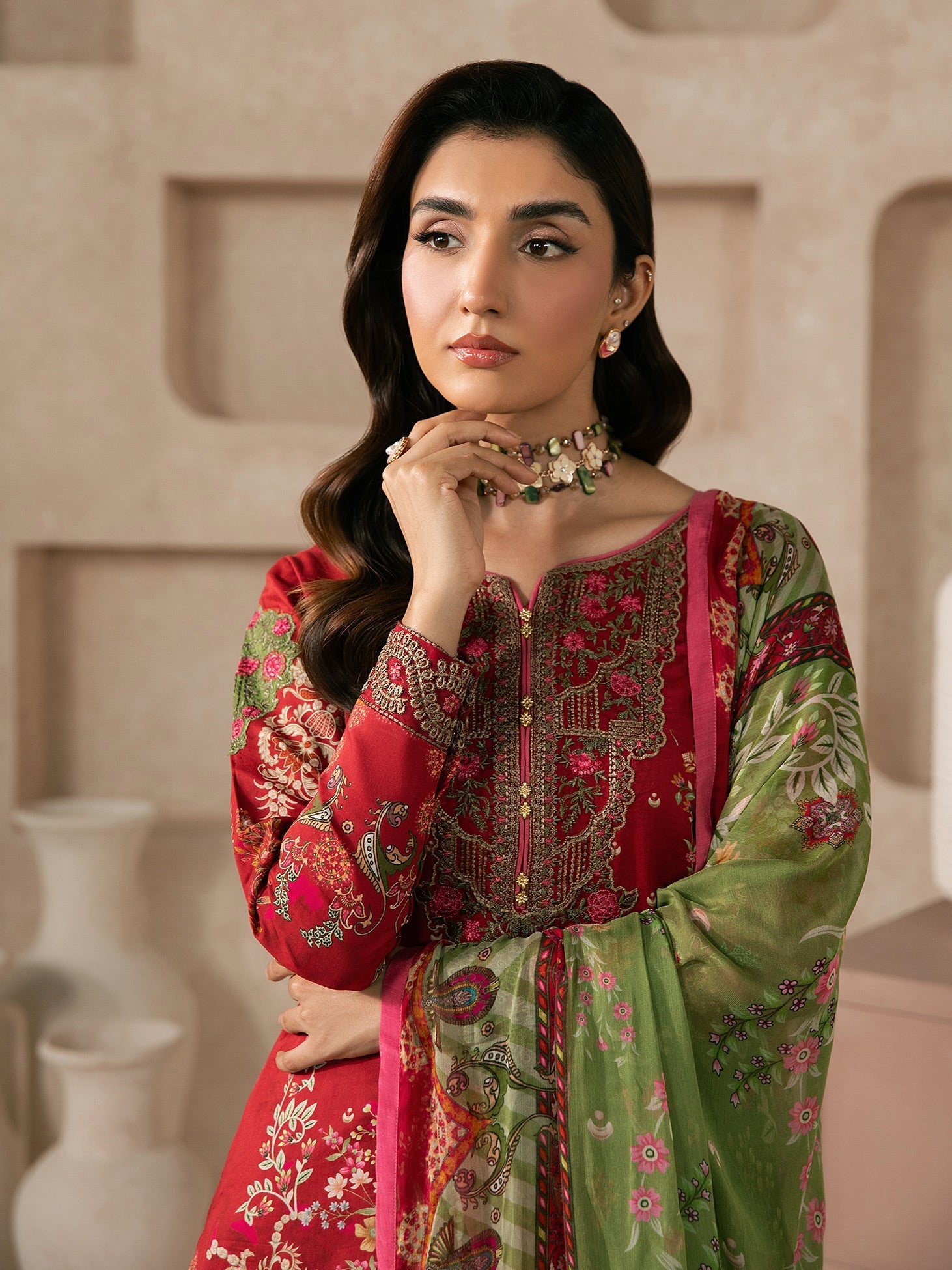 Gulaal | Syra Lawn 26 | Nael D - 1 - Luxury Dress - available at Maria Faisal in UK and USA.