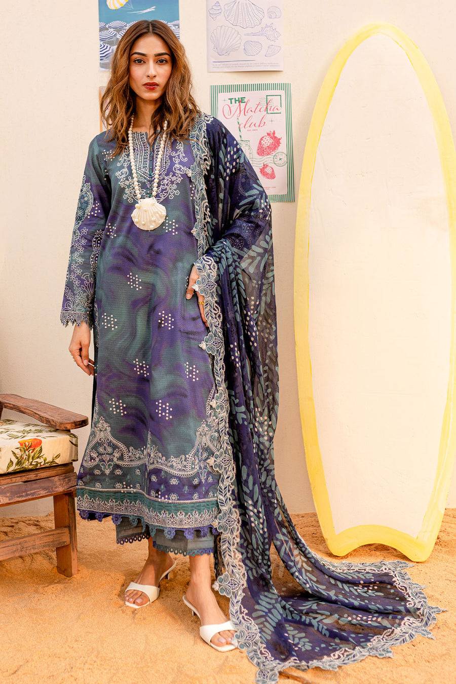 Nureh | Gardenia Lawn 25 | NSG-186 by Maria Faisal - Registered Vendor of : Nureh - type : Ladies Clothes - 100% original wedding dresses