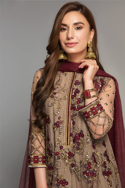Baroque | Formals Collection | EMBROIDERED NET UF-14 - Formal Dress - available at Maria Faisal in UK and USA.