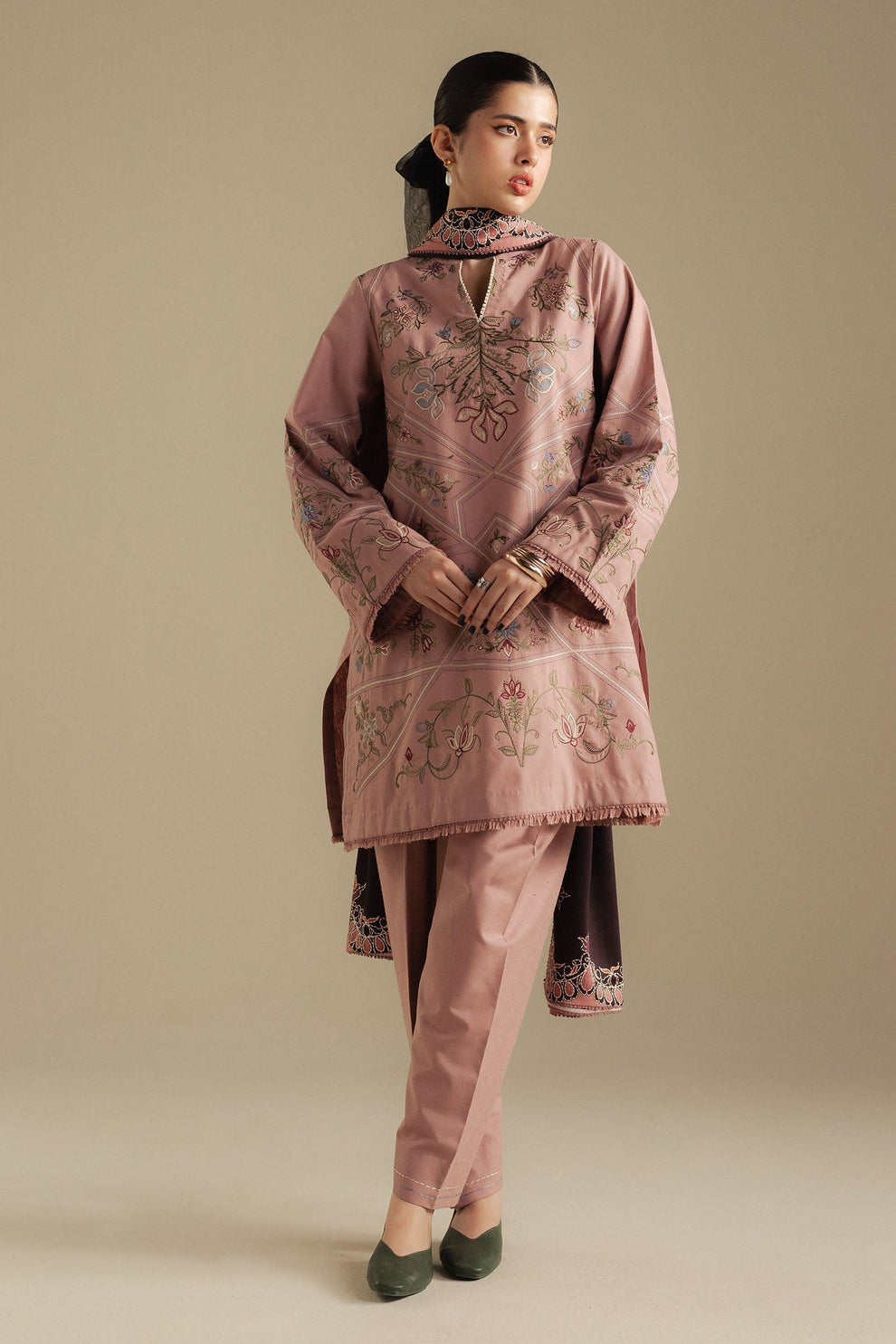 Zara Shahjahan | Coco Winter 25 | Coral-4A - Luxury Dress - available at Maria Faisal in UK and USA.