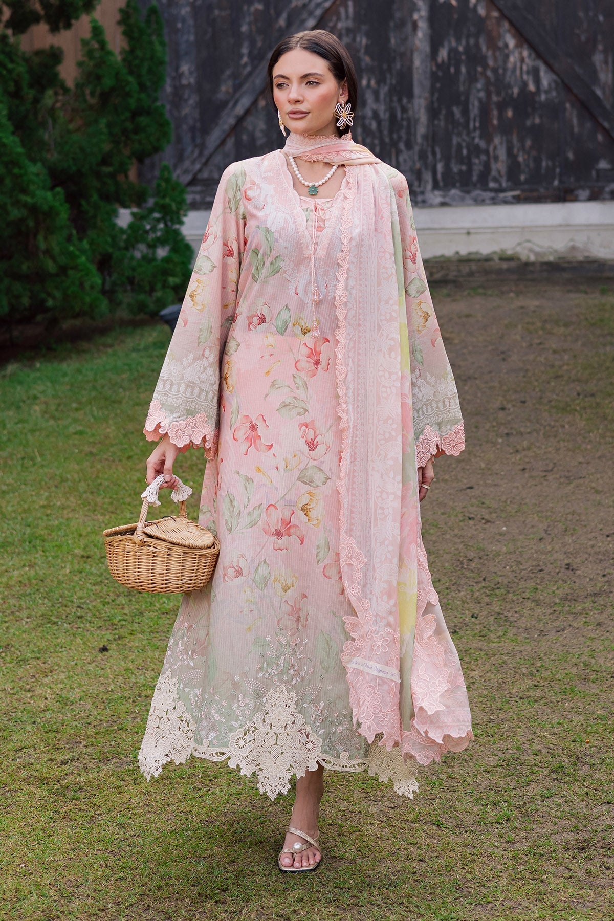 Nureh | Gardenia Lawn 26 | NSG-208 - Dress - available at Maria Faisal in UK and USA.