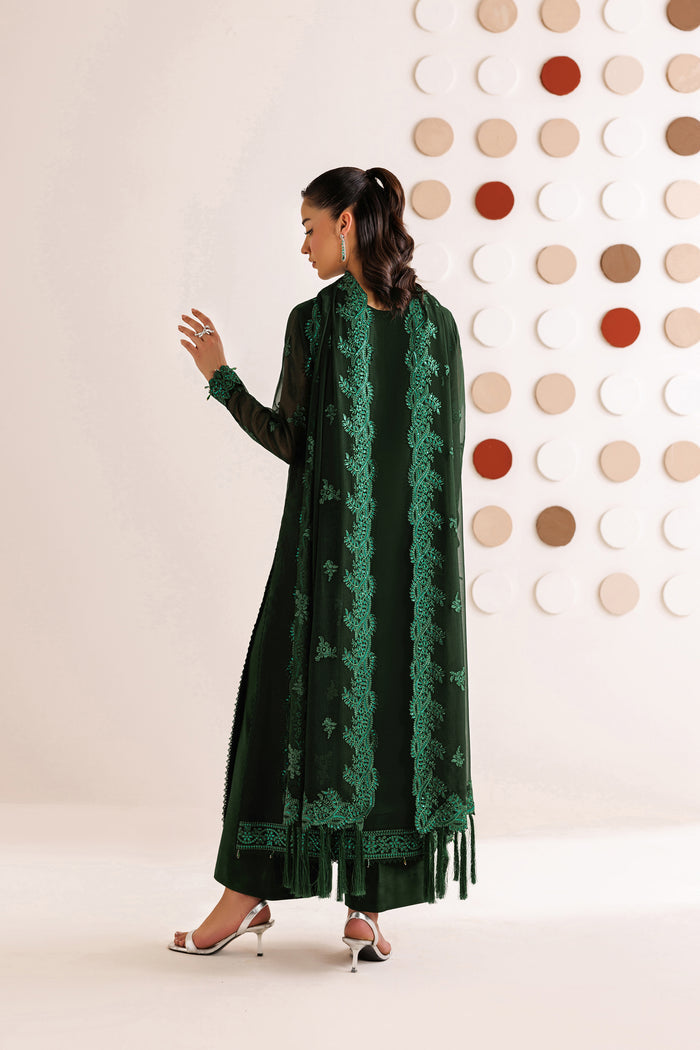 Farasha | Chiffon Threads 26 | Emerald Leaf - Formal Dress - available at Maria Faisal in UK and USA.