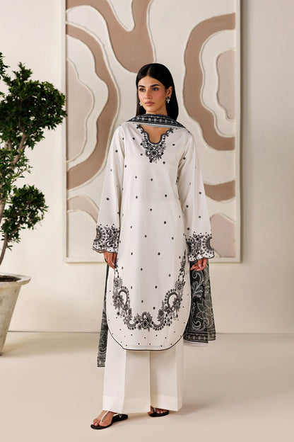 Farasha | Summer Melody 26 | Moonlight White - Casual Dress - available at Maria Faisal in UK and USA.