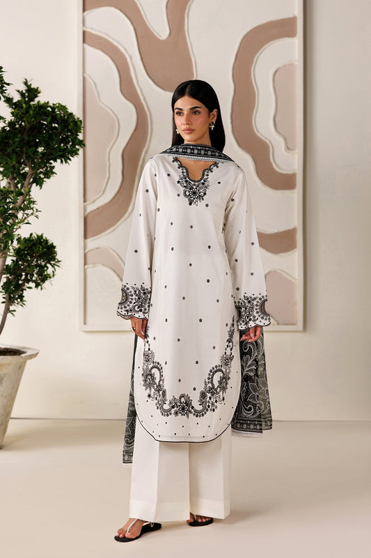 Farasha | Summer Melody 26 | Moonlight White - Casual Dress - available at Maria Faisal in UK and USA.