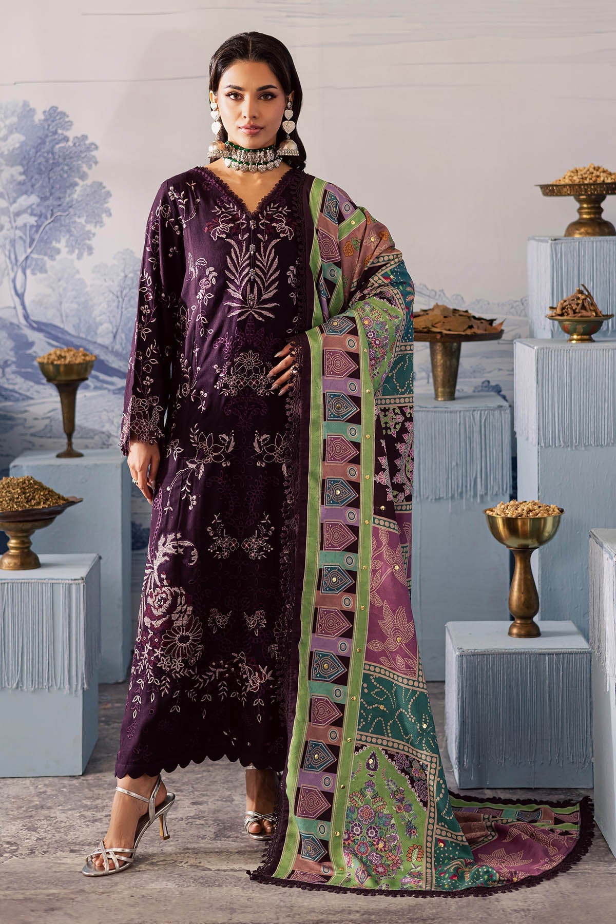 NE-208 – authentic Pakistani dress from the Bazaar Luxe 25 collection for women in the UK