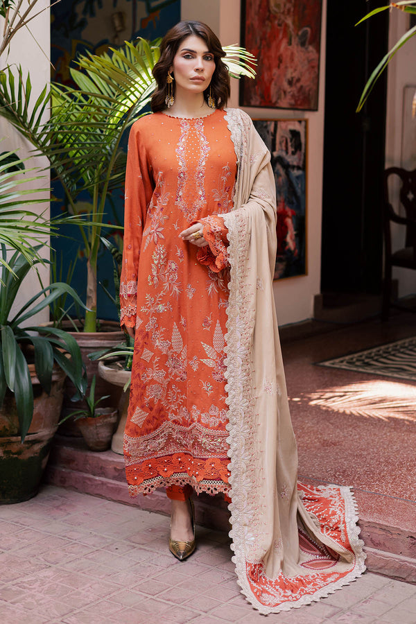 Nureh | Exclusive Leather Peach | NE-184 - Casual Dress - available at Maria Faisal in UK and USA.