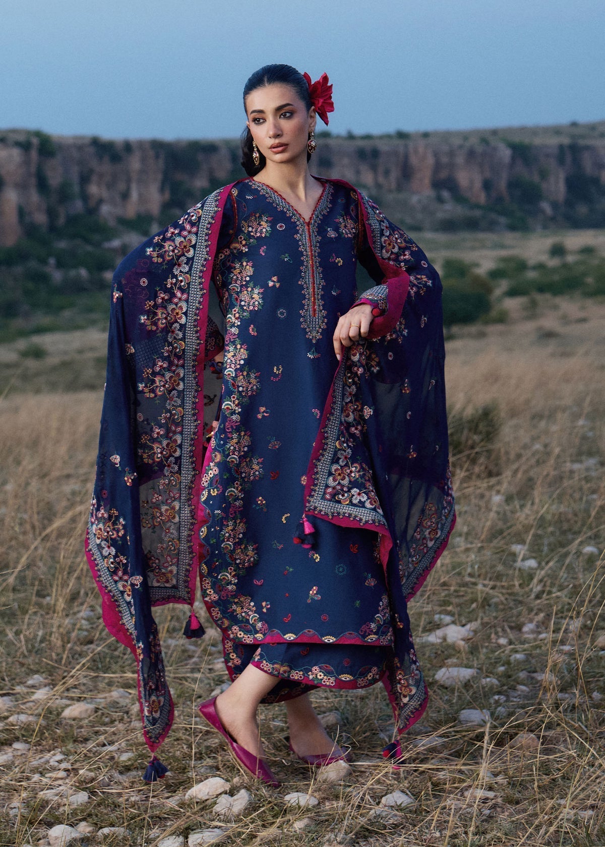 Hussain Rehar | Jinan 26 | Nilima - Luxury Dress - available at Maria Faisal in UK and USA.