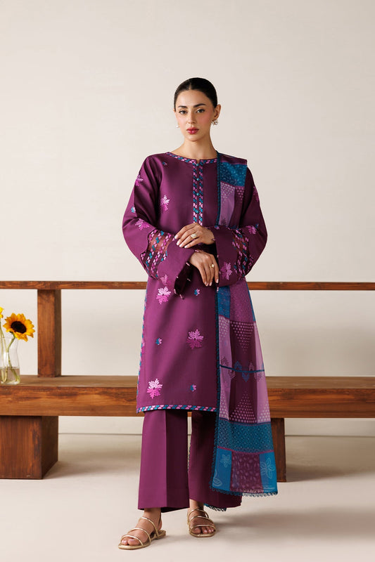 Farasha | Summer Melody 26 | Rose Muave - Casual Dress - available at Maria Faisal in UK and USA.