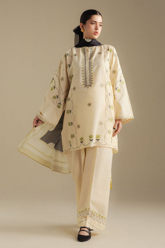 Zara Shahjahan | Coco Winter 25 | Fawn-8B - Luxury Dress - available at Maria Faisal in UK and USA.