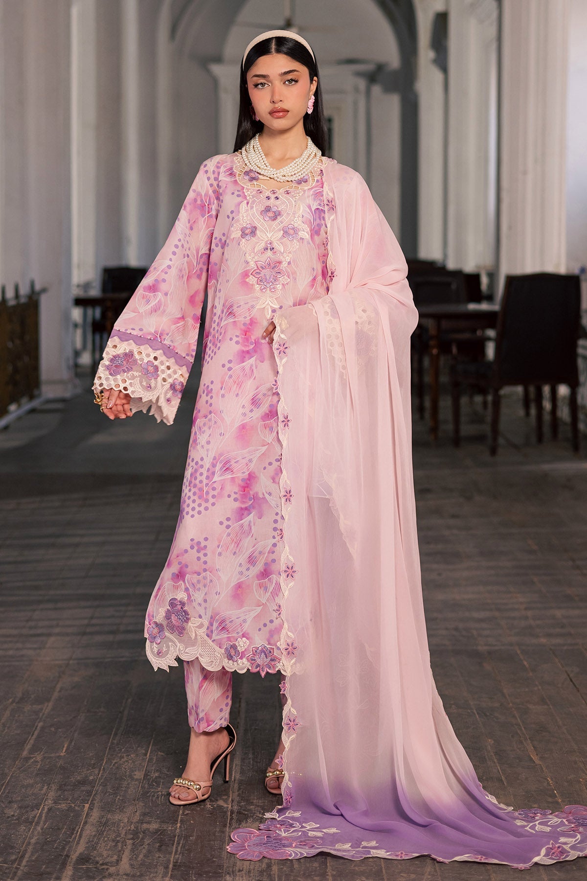 Nureh | Maya Lawn | NS-165 - Luxury Dress - available at Maria Faisal in UK and USA.
