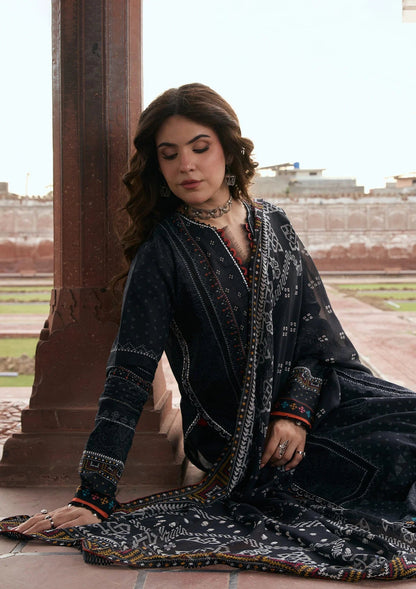 Kahf Premium | Prints Collection 26 | KPS-5A GUL-E-SIYAH - Luxury Dress - available at Maria Faisal in UK and USA.