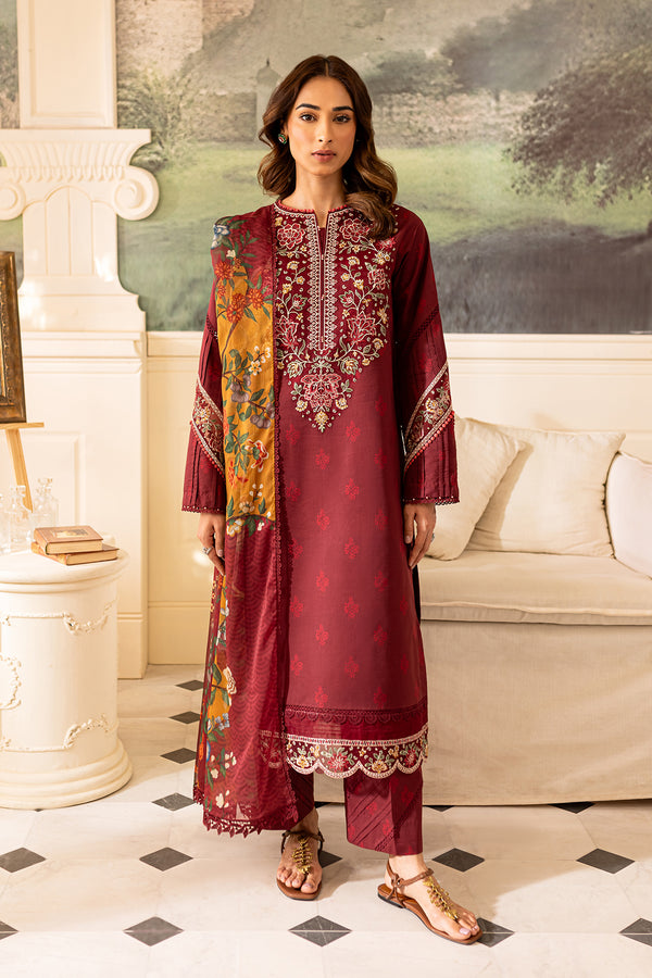 Farasha | Seraya Lawn 24 | AMY - Designer Dress with Intricate embroidery and embellishments. Shop elegent wedding dress at Maria Faisal.