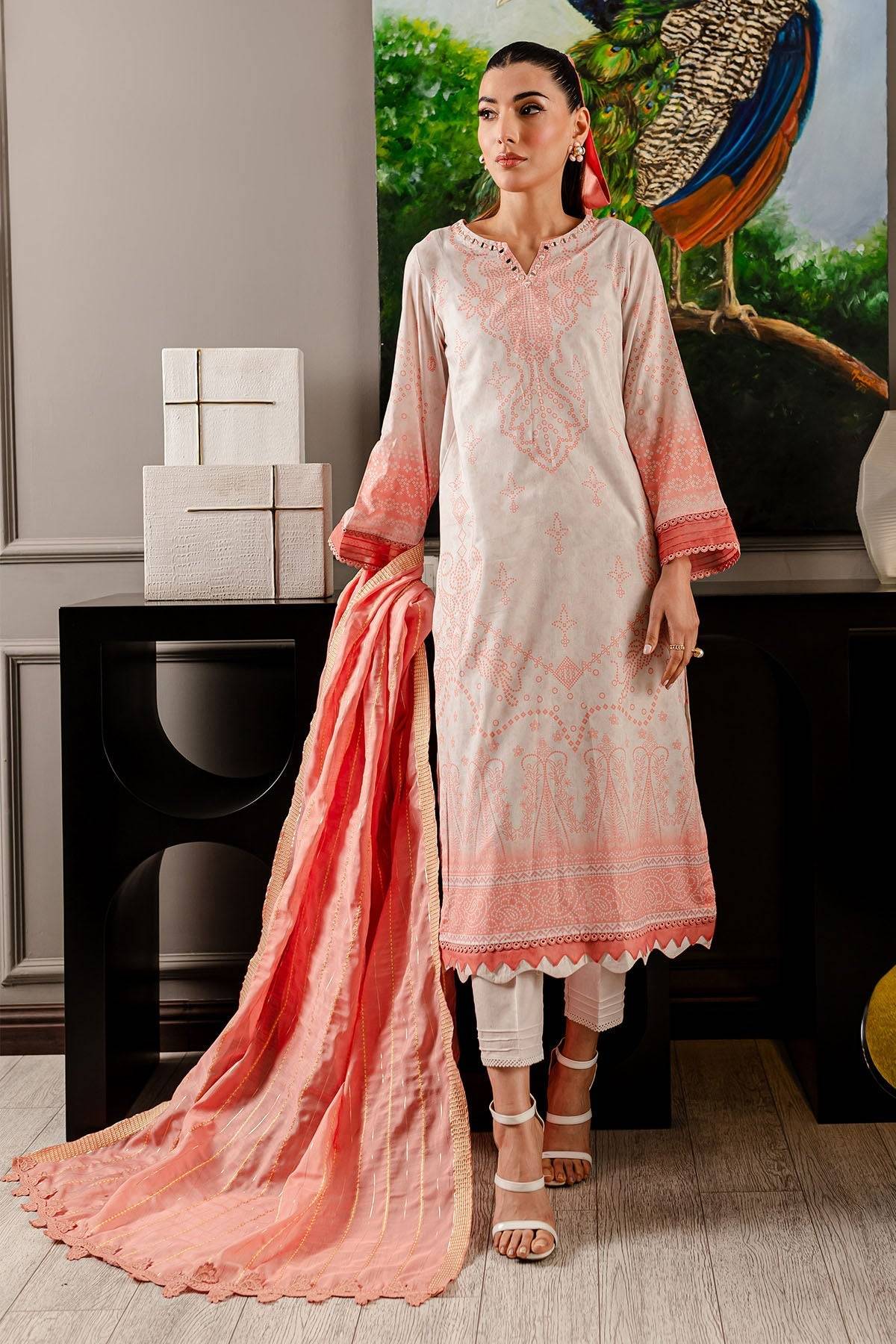 Nureh | Printed lawn 25 | SP-108 by Maria Faisal - Registered Vendor of : Nureh - type : Ladies Clothes - 100% original wedding dresses