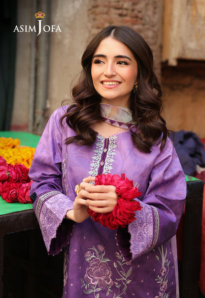 Asim Jofa | Summer Rhapsody | AJUBU-07 Embroidered Lawn - Ladies Clothes - Maria Faisal