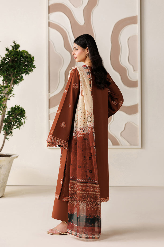Farasha | Summer Melody 26 | Cinnamon Bloom - Casual Dress - available at Maria Faisal in UK and USA.
