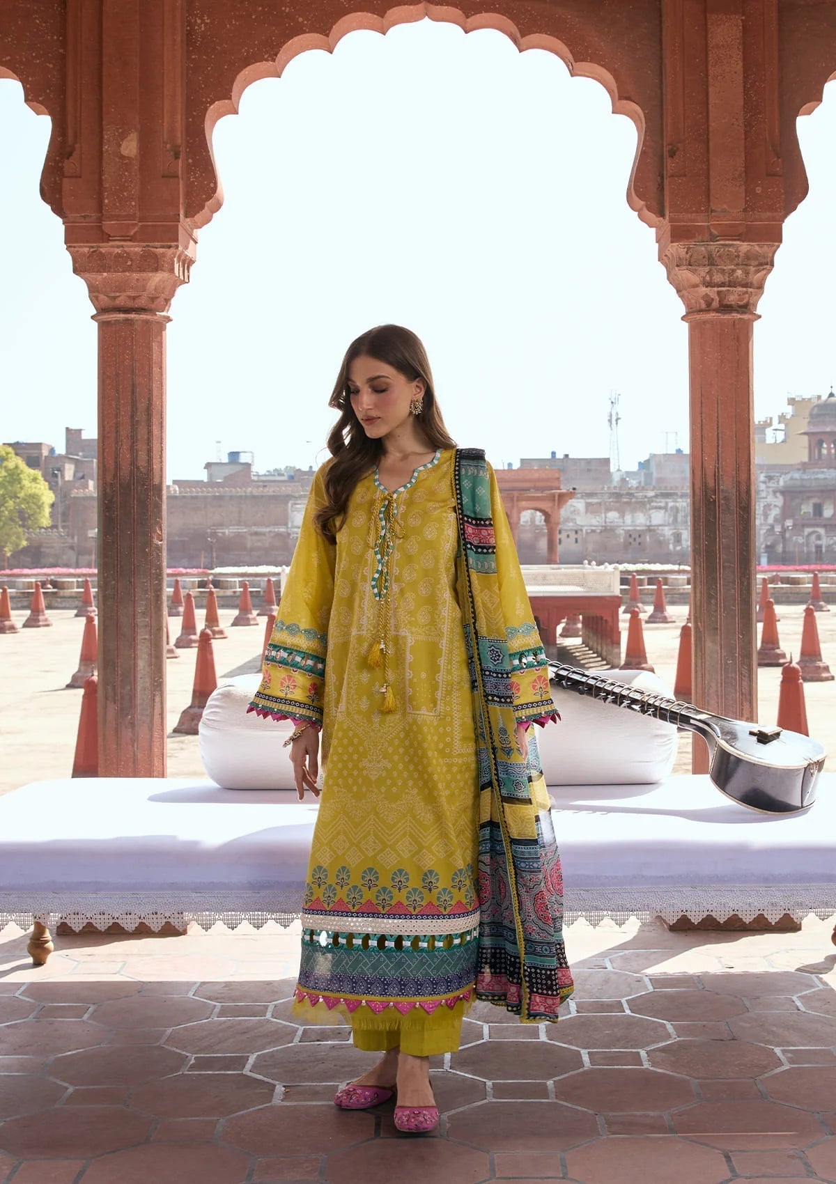 Kahf Premium | Prints Collection 26 | KPS-8A ZARAFSHAN - Luxury Dress - available at Maria Faisal in UK and USA.