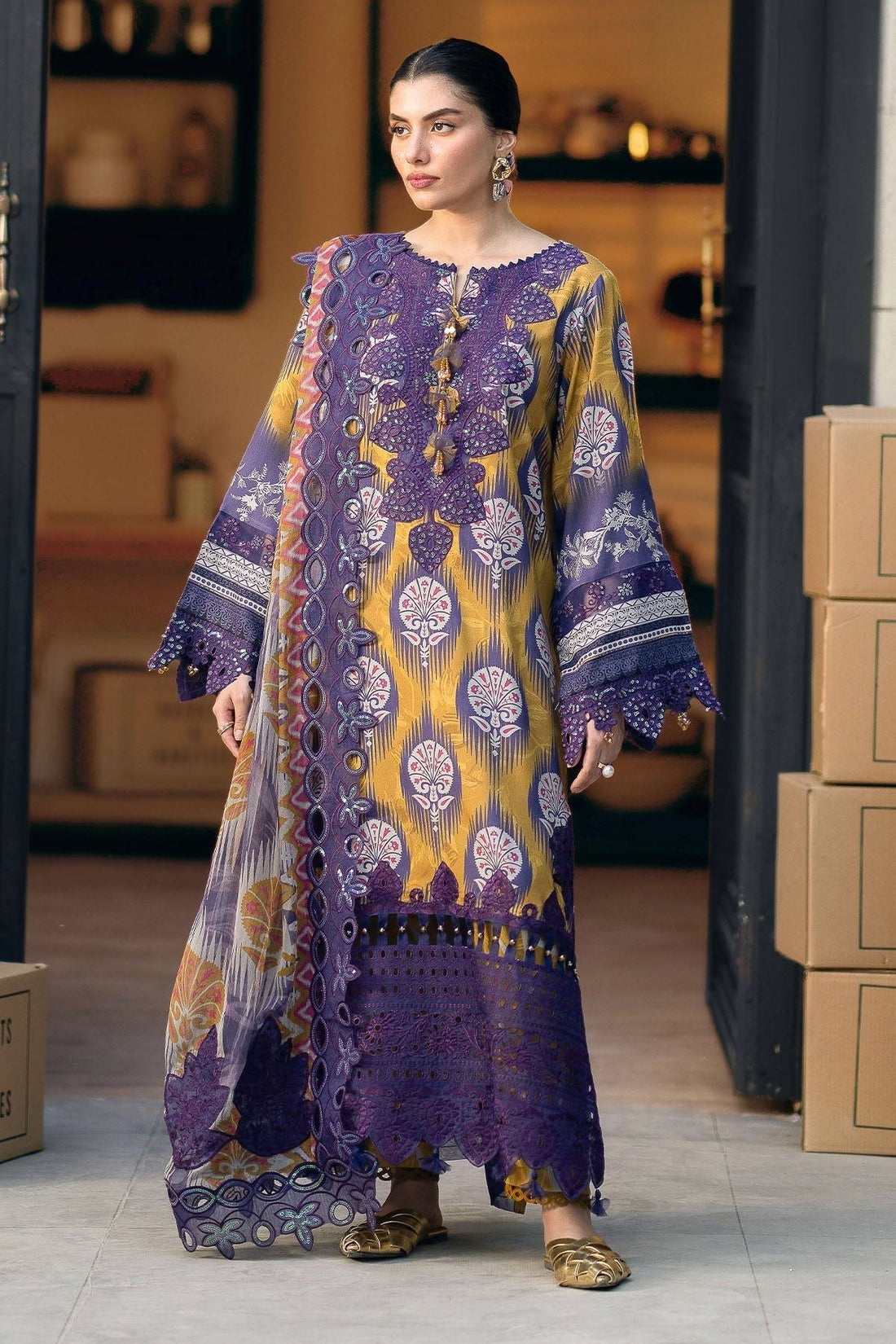 Nureh | Glam Girl Lawn | GL-22 by Maria Faisal - Registered Vendor of : Nureh - type : Ladies Clothes - 100% original wedding dresses