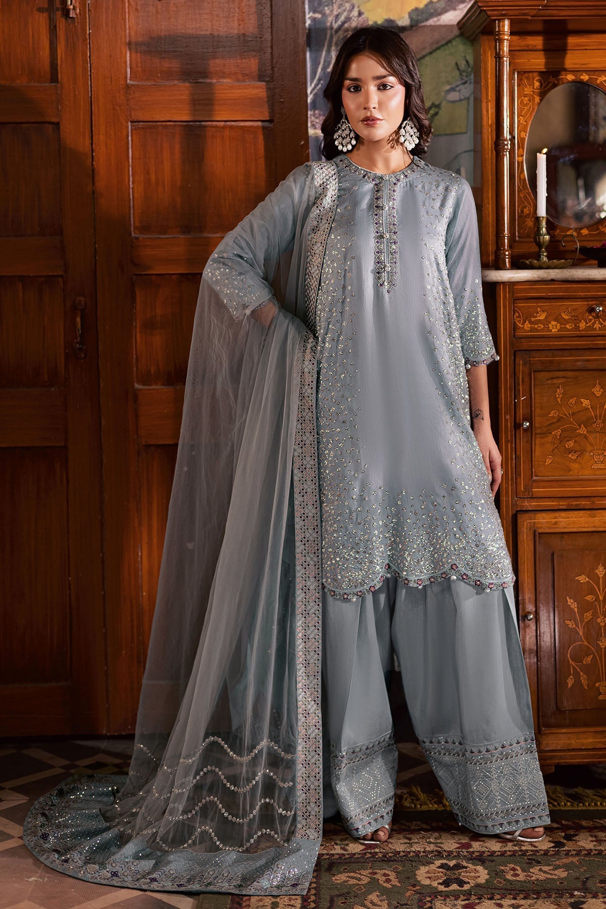 Nureh | Nur Mahal | NE-195 - Formal Dress - available at Maria Faisal in UK and USA.