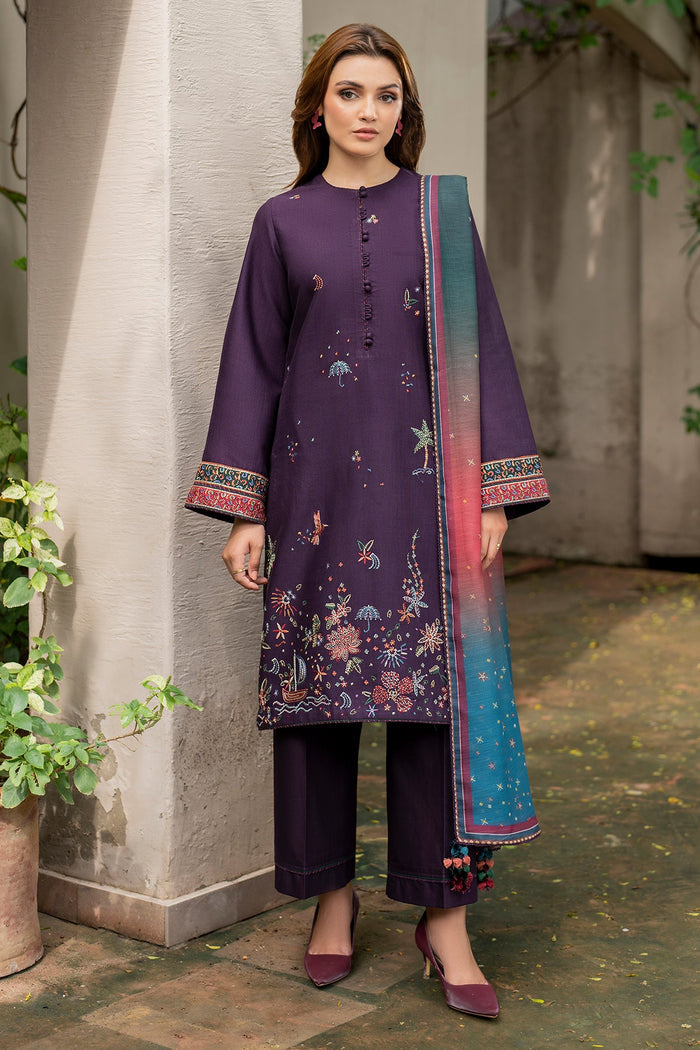 Jazmin | Winter Edition 24 | KHADDAR UW-0050 - Designer Dress with Intricate embroidery and embellishments. Shop elegent wedding dress at Maria Faisal.