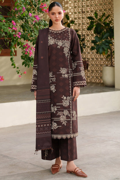 Farasha | Meline Premium Viscose 25 | Autumn Rose - Luxury Dress - available at Maria Faisal in UK and USA.