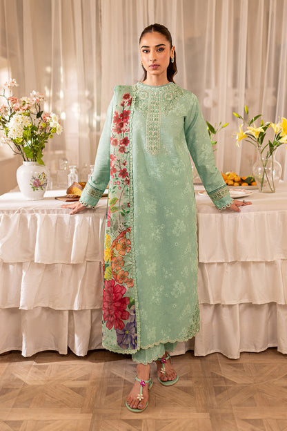 Farasha | Seraya Lawn 24 | SAGE - Designer Dress with Intricate embroidery and embellishments. Shop elegent wedding dress at Maria Faisal.