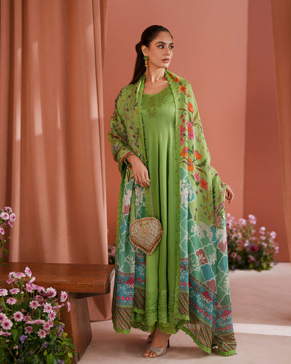Faiza Saqlain | Roim Silk Edit | Gomana - Luxury Dress - available at Maria Faisal in UK and USA.