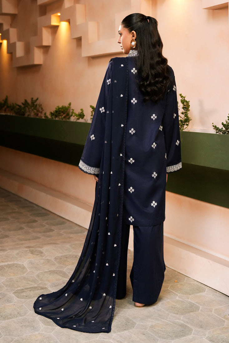 Marjjan | Leya Collection | MBL-97 (NAVY BLUE) - Luxury Dress - available at Maria Faisal in UK and USA.