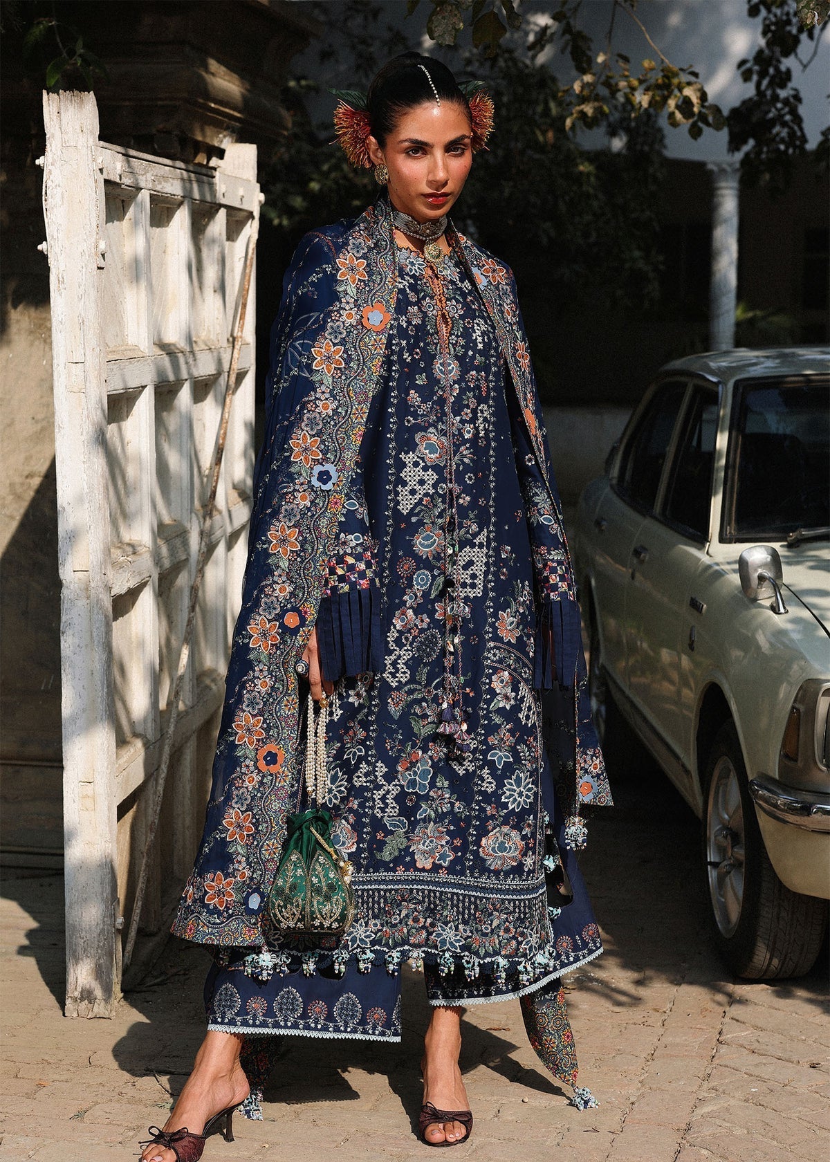 Hussain Rehar | Kalabagh Luxury Lawn 26 | Amalfi - Luxury Dress - available at Maria Faisal in UK and USA.